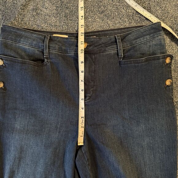 Anthropologie Pilcro Wharfside Jeans Women’s 32 Blue High Waist Wide Leg Cropped - Picture 14 of 16